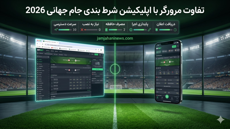 تفاوت مرورگر با اپلیکیشن شرط بندی جام جهانی 2026